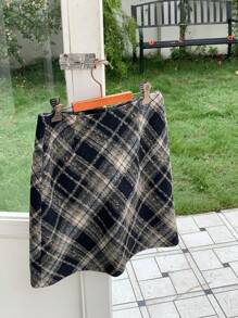 DAZY 女士秋冬格子裙，休闲日常装 - 彩色 - 查看 5