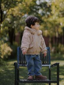 SHEIN Baby Boy/Girl Casual Cute Simple Style Thick Long Sleeve Jacket, Winter - Multicolor - View 6