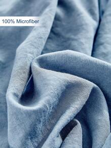 2/3 件套蓝色荷叶边花卉涤纶羽绒被套套装，公主风格可爱简约时尚涤纶羽绒被套套装适合所有季节，大号（1 个羽绒被套 + 1/2 个枕套） - 藍色 - 查看 8