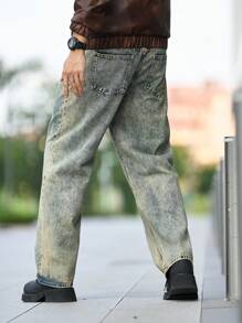 Manfinity Hypemode Jeans casual da uomo, gamba dritta, ampi