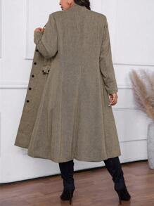 Calvaya Áo khoác dài thường ngày cài nút xương cá cỡ lớn, mùa thu/đông - Nhiều màu - Xem 2