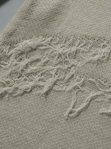 Manfinity EMRG Pull tricoté minimaliste à col ras-du-cou et manches longues, couleur unie pour homme, port casual quotidien - Kaki - Voir 7