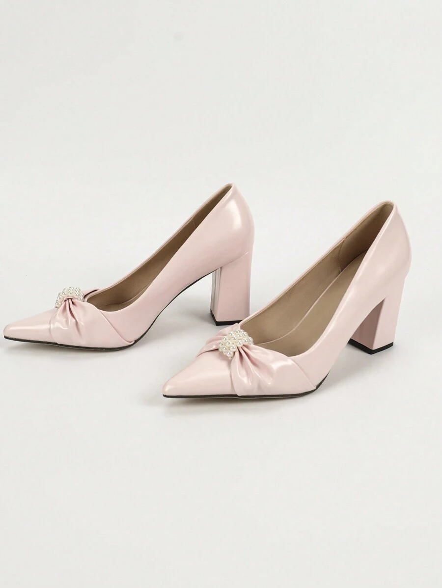 CUCCOO CHICEST 女士尖头高跟鞋纯色深棕色法式复古细高跟鞋