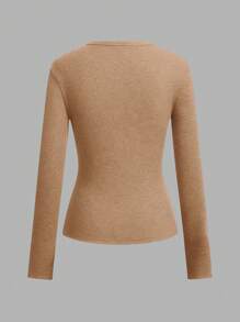 SHEIN EZwear 3pcs Women Y2K Basic Slim Fit Long Sleeve Button-Up Shirt Set