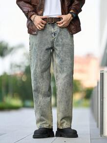 Manfinity Hypemode Jeans casual da uomo, gamba dritta, ampi