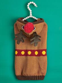 PETSIN Suéter cálido para mascotas con diseño de renos navideños adorables