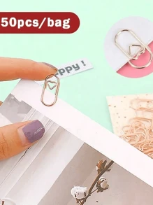 50 Cái/Túi Dễ Thương Trái Tim Vàng Hoa Hồng Kẹp Dấu Trang Kim Loại Phụ Kiện Văn Phòng Kẹp Giấy Kẹp Miếng Dán Văn Phòng Phẩm Ngày Lễ Tình Nhân, Đám Cưới Valentine, Sinh Nhật Trường Học Đồ Dùng Dễ Thương Đồ Dùng Văn Phòng Cho Phụ Nữ, Trở Lại Trường Học, Đồ Dùng Học Tập - Hoa hồng vàng - Xem 6