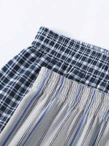 2pcs/Set Men's Plaid Boxers, Loose High Waist Summer Shorts, Plus Size - Multicolor - View 6
