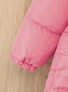 Cappotto con cappuccio e cerniera, con collo rimovibile in pelliccia, imbottito, abbigliamento di moda per uso all'aperto, viaggi, feste di compleanno, adatto con qualsiasi pantalone e top, adatto per bambine dai 4 ai 7 anni