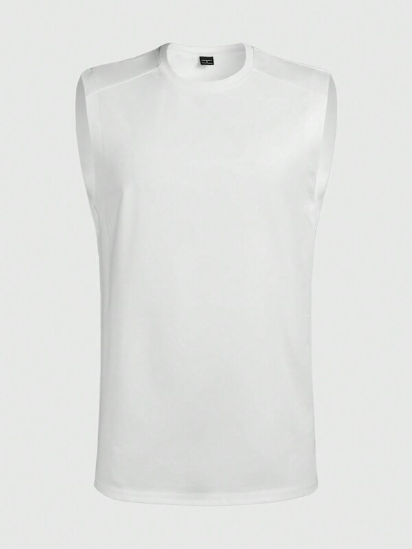 SHEIN X HATTAN Manfinity Homme Men Solid Plain Casual Sleeveless Tank Top, For Going Out