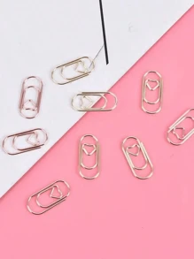 50 件/包可爱心形金玫瑰色夹子书签金属办公配件回形针拼布夹文具情人节、情人节婚礼、生日学校可爱用品女士办公用品、返校、学校用品 - 金色 - 查看 6