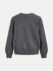 SHEIN LUNE Women Casual Solid Color Basic Cardigan & Tank Top 2Pcs Set, Autumn/Winter Winter Clothes For Women V Neck Sweater Winter Outfits For Women 2 Pieces Sets Ladies,Casual - Dark Grey - View 12