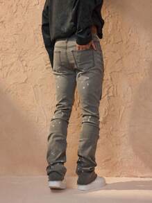 Forever 21 Men's Casual Ripped Denim Jeans With Frayed Hem - Grey - View 7