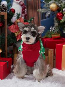 PETSIN Suéter con diseño de renos adorables, edición navideña - Multicolor - Ver 5