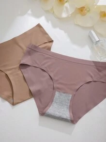 9pcs/Set Women Plain Minimalist Style Triangle Briefs, Casual Everyday Underwear - Multicolor - View 5