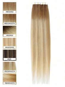 20pcs Tape In Straight Human Hair Extension Real Extension For Women Daily Use Real Easy Wear Natural Looking Ombre Color Tape In Hair Tape Ins Hair Extentions