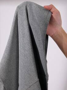 Easithlete Women Casual Minimal Fitted Zipper Funnel Neck Thumb Hole Sporty Sweatshirt, Autumn - Grey - View 6