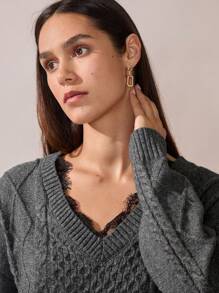 BizChic Gray Sweater Fashionable Long Sleeve Casual Women's Blouse, Office Commuter Top For Spring/Summer - Dark Grey - View 7