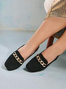 CUCCOO CURVES Wide Fit Women Spring Autumn New Minimalist Style Plus Size Chunky Heel Faux Suede Pointed Toe Fashion Versatile Outdoor High Heels For Christmas And New Year Holiday Vibe Fall And Winter