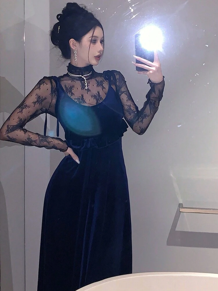 navy blue dress for baby girl How to Wear a Summer Dress in Winter and Fall: Genius Styling Tricks main image 1