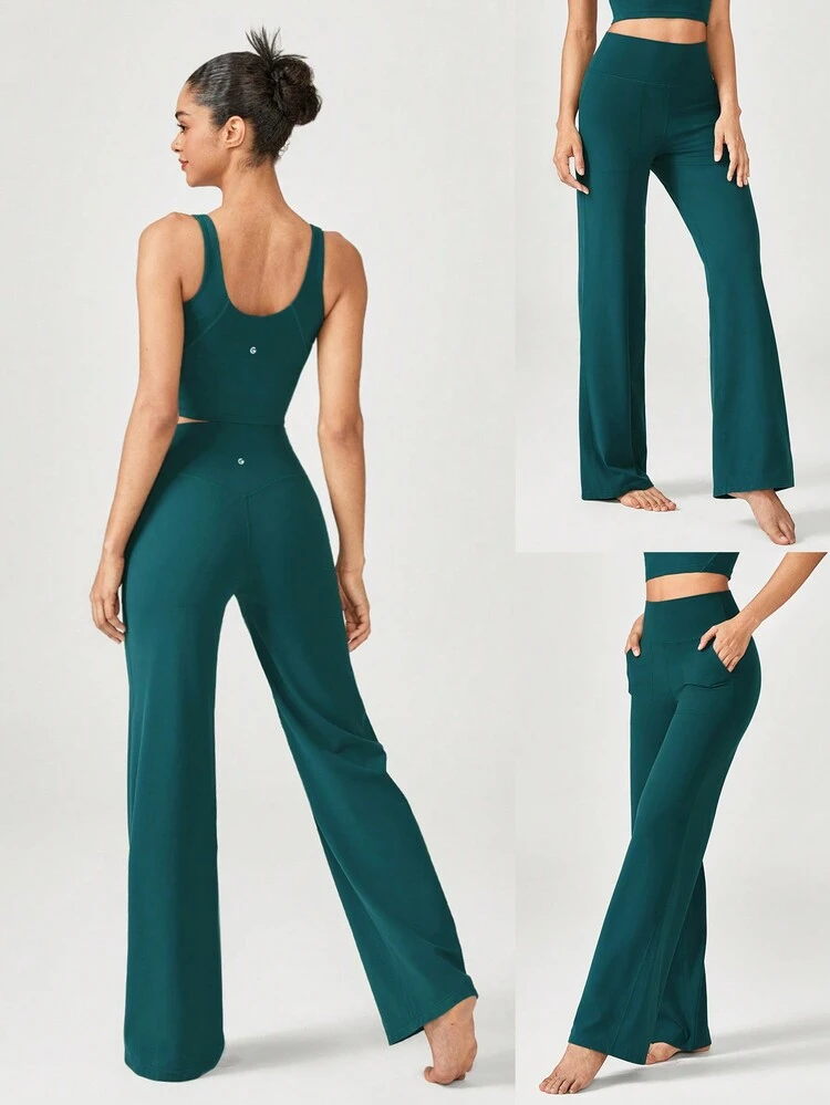 29" FeatherFit™ Ease Into It Wide Leg Ultra High-Waist Leggings With Pocket Fall
