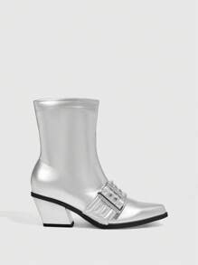 Cuccoo CUCCOO GRLICON Women's Mid-Calf Boots, Y2K Style, Punk Rock, Biker, Cool Girl Outfit, Suitable For Halloween, Christmas, Party