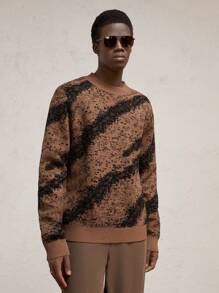 AKNOTIC Business Casual Loose Crew Neck Sweater For Men, Suitable For Autumn/Winter