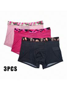 3pcs/Set Men Casual Printed Mix-And-Match Breathable Boxers - Multicolor - View 1