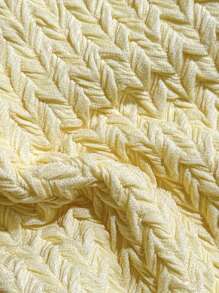 Swim Mod 2pcs/Set Women Summer Beach Solid Color Textured Fabric Halter Triangle Bra With Bow Accent And Side Tie Briefs Bikini Set