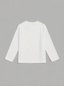 4pcs/Set Young Boy Casual Solid Color Round Neck Long Sleeve T-Shirt, Versatile For All Seasons
