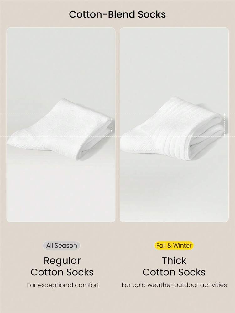 Soft Cotton-Blend 2-Way Wear Crew Socks