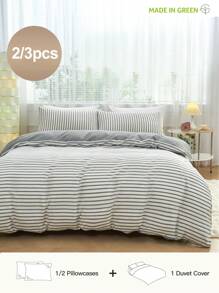 Bộ 2/3 vỏ chăn, 1 vỏ chăn kèm 1/2 vỏ gối, mềm mại và thoáng khí, vừa vặn hoàn hảo với giường đôi, giường cỡ King, giường cỡ Queen, mọi kích cỡ, có thể giặt bằng máy, dùng làm chăn ga gối đệm tại nhà và trường học, vật dụng thiết yếu trong ký túc xá - Nhiều màu - Xem 2