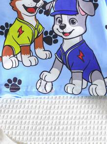 SHEIN Playful Pals Baby Boy Cartoon Puppy Print Colorblock Rib Crew Neck Long Sleeve T-Shirt And Pants Casual Outfit, Spring Autumn - Multicolor - View 6