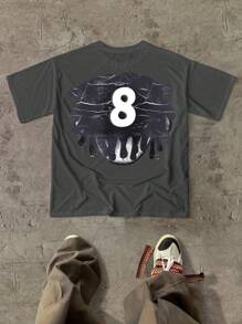 Men's Summer Short Sleeve Casual Cartoon Portrait Graffiti Printed T-Shirt