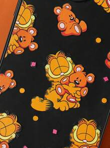 GARFIELD X SHEIN Étui de téléphone transparent gris pailleté de dessin animé