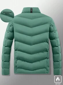 Manfinity Homme Men Loose Fit Winter Zip Up Stand Collar Padded Coat
