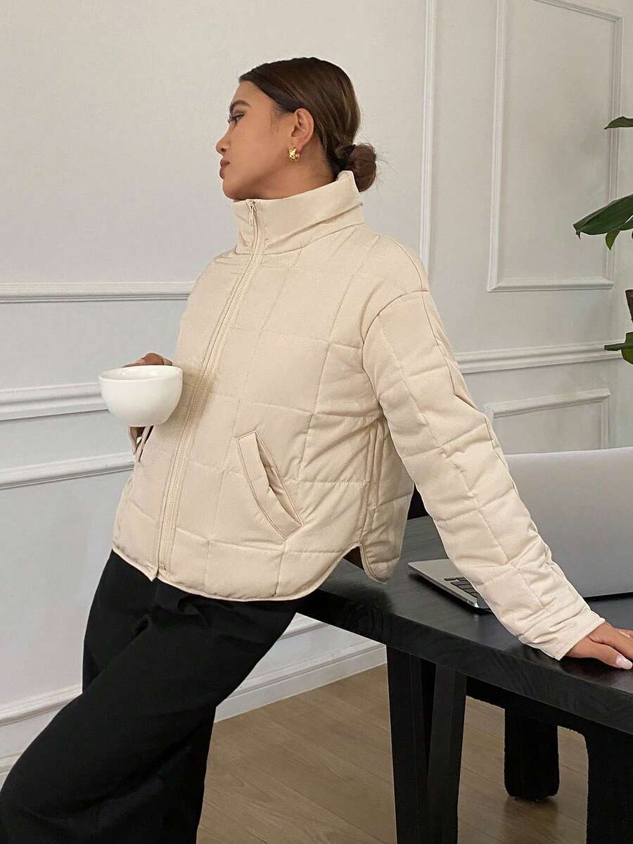 SHEIN Frenchy Women Casual 2 In 1 Padded Padded Coat For Autumn, Warm