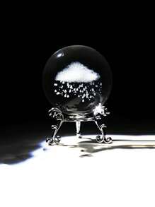 1 件云朵细节水晶球带底座设计装饰工艺品，现代玻璃家居装饰品，适用于客厅、卧室和餐厅 - 彩色 - 查看 6