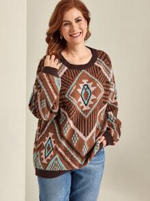 EMERY ROSE Einfarbige Blockfarben Rundhals Langarm einfache lässige Pullover Strickpullover Herbst Winter in Große Größen - Verschiedenfarbig - Übersicht 4