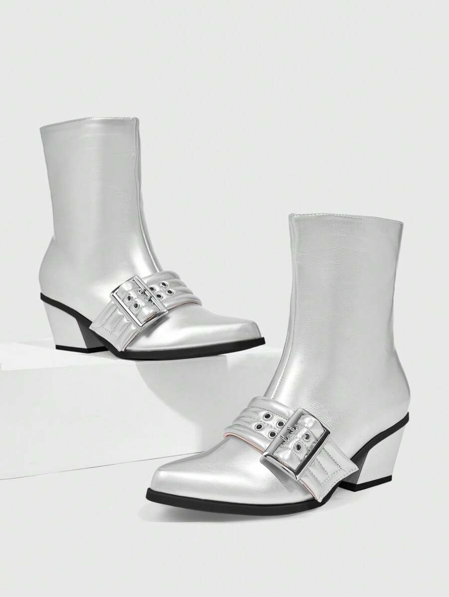 Cuccoo CUCCOO GRLICON Women's Mid-Calf Boots, Y2K Style, Punk Rock, Biker, Cool Girl Outfit, Suitable For Halloween, Christmas, Party