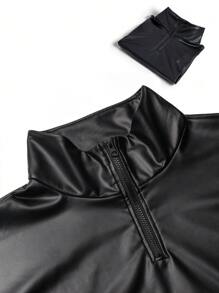 SHEIN Sports Women 3pcs/Set Casual Sportswear Warm Windproof Coat & Fitted Vest And Leggings, Autumn/Winter Running Fitness Outdoor & Workout Sets Women - Black - View 5