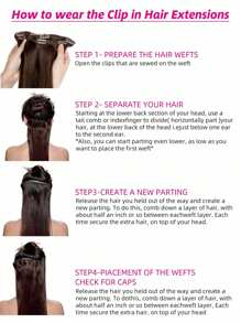 8pcs Clip In Straight Human Hair Extension 2# Extension For Women Daily Use Real Easy To Wear Chocolate Brown Color Hair Extensions - S2 - View 7