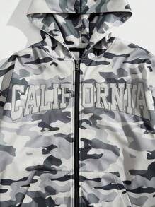 Manfinity VCAY Men's Digital Print Loose Fit Knit Long Sleeve Sweatshirt Set, For Fall Winter - Light Grey - View 4