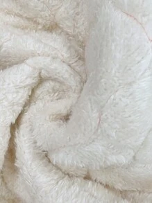 SHEIN LUNE 大码女式花卉图案毛绒拼布填充背心羽绒夹克，冬季服装 - 紅色 - 查看 8