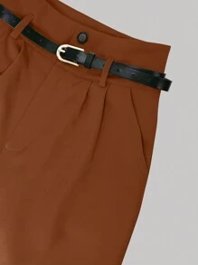 SHEIN Clasi 1 件女式高腰裤配腰带，适合通勤