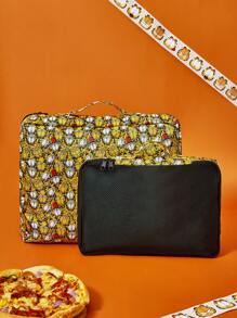 GARFIELD X SHEIN Funny All Over Print Contrast Mesh Travel Storage Bag