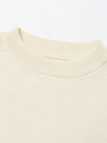 Tween Girl Christmas Sequin Pattern Casual Comfortable Sweater, Autumn/Winter, With Printed Design - White - View 5