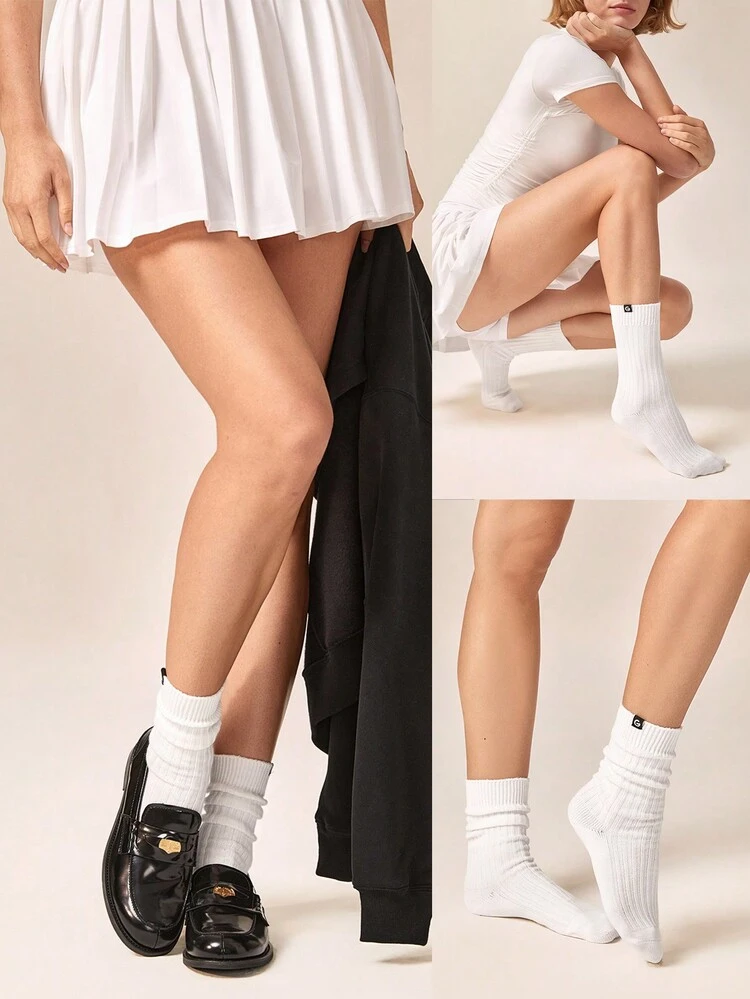 Soft Cotton-Blend 2-Way Wear Crew Socks