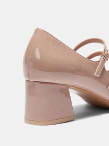 CUCCOO BIZCHIC Tacones altos elegantes y versátiles de unicolor clásico con hebilla, minimalistas, para mujer, nuevos para el Año Nuevo y el Día de San Valentín - Albaricoque - Ver 8
