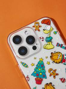 GARFIELD | SHEIN Cute Christmas Cartoon Print Transparent Phone Case,Compatible With Iphone - Clear - View 6